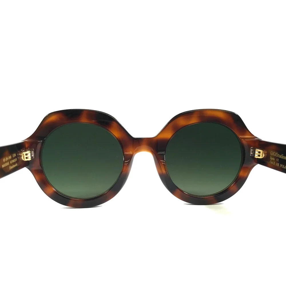 Gigi Studios Sunglasses MADDIE 67063/2 Tortoise Frames w/ Green Polarized Lenses
